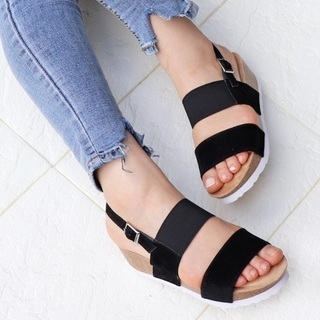 ダブルベルトウェッジソールサンダルの画像