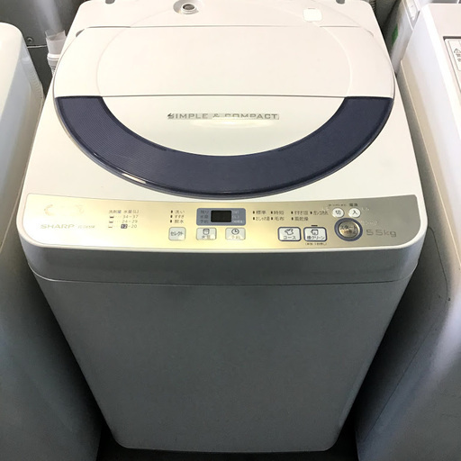 【送料無料・設置無料サービス有り】洗濯機 2016年製 SHARP ES-GE55R-H 中古