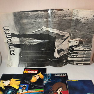 ［値下げ2000→1000］昭和50年代 当時物 松本零士 銀河鉄道999 宇宙戦艦ヤマト キャプテンハーロック 映画パンフ 特別編集冊子 ロマンアルバム オマケ昭和54年夏の大作チラシカレンダー（裏面ブルース・リーポスター）の画像