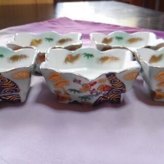 小鉢＊金彩＊5枚＊中古品＊松竹梅