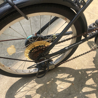 【受付終了】【〜7/29引取希望】20インチ 折りたたみ自転車 シマノ6段変速 Raychell FB-206R ブラック 各部サビありの画像