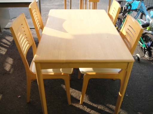 トーヨーファニチャー　ダイニング５点セット　レザー張り　食卓セット