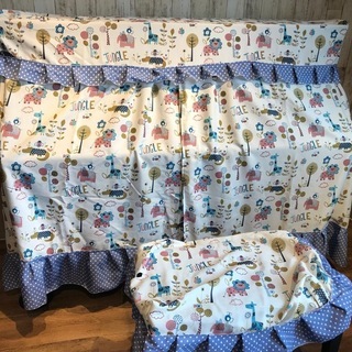 新品 アップライトピアノカバー  イスカバー付き 動物柄 ブルー