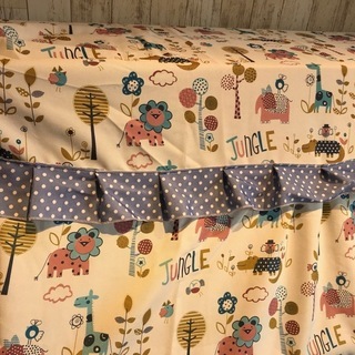 新品 アップライトピアノカバー  イスカバー付き 動物柄 ブルーの画像