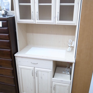 ユーアイ 食器棚 リアン カントリー風 ホワイト ユーアイ リアン フレンカントリー 食器棚 キッチンボード 日本製