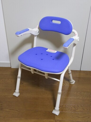 安寿 折りたたみシャワーベンチ 風呂イス椅子 ISフィット ブルー 介護用品 引取り優先