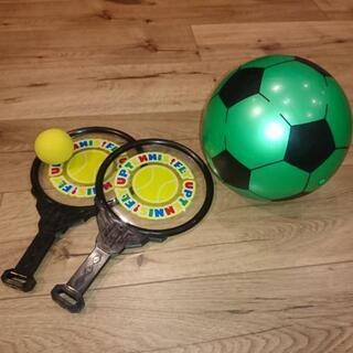 公園遊びグッズ ミニスポンジテニス サッカーボール