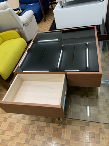 センターテーブル 93×93cm 収納付き