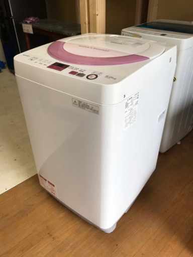【リサイクルサービス八光　田上店　安心の3か月保証　配達・設置OK】シャープ全自動洗濯機 穴なし槽 6kg ピンク ES-GE6A-P