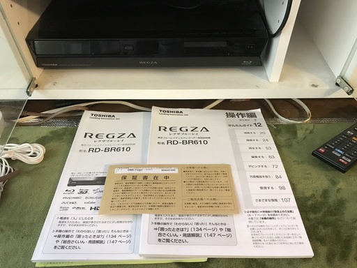 東芝 500GB 1チューナー ブルーレイリコーダーREGZA RD-BR610