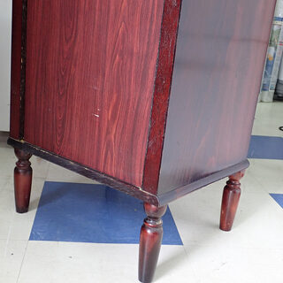 札幌市 木製 電話台 レトロ キズ有 サイズ約縦79cm横40cm奥行36cm 中古の画像