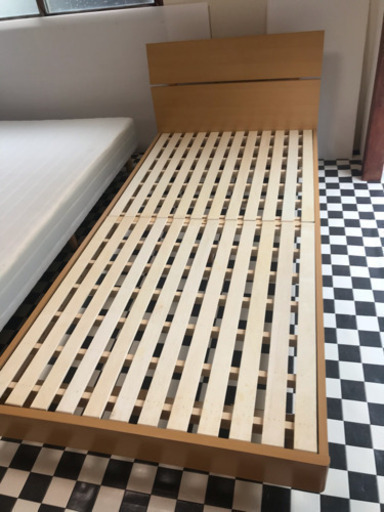 【リサイクルサービス八光　田上店　配達・設置OK】ニトリ　ナチュラル木目　シングルベッド