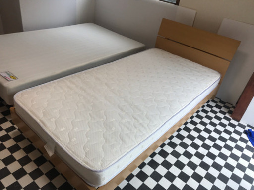 【リサイクルサービス八光　田上店　配達・設置OK】ニトリ　ナチュラル木目　シングルベッド