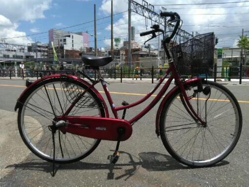 ♪ジモティー特価♪お値打ち！！シマノ内装3段変速付き２６型中古自転車　ワインレッド　新大阪　サイクルキッズ
