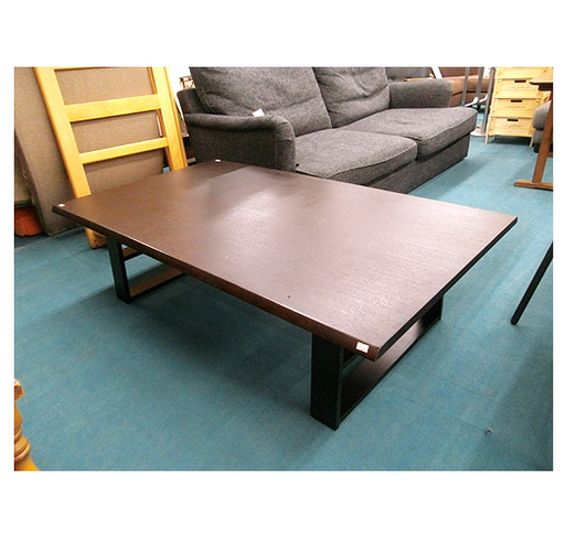 札幌【天然木使用のセンターテーブル】幅135cm ダークブラウン/こげ茶色系 ローテーブル 座卓 アケビ135 本郷通店