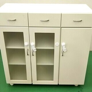 キッチン収納棚　食器棚　レンジ台 カウンター キャスター付き　ホ...