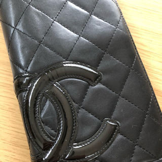 正規品 シャネル CHANEL カンボン 長財布 サイフ 黒