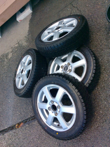 14インチ  汎用アルミホイール スタッドタイヤセット！