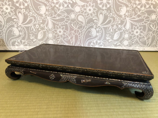 アンティーク家具☆螺鈿細工の花台