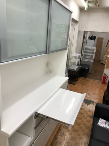【SAKODA　松田家具】ダイニングボード レンジ台 食器棚 キッチン収納 （幅156cm×奥行49cm×高さ205cm）