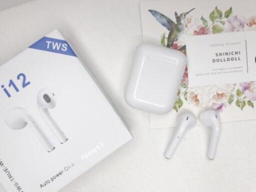 最新i12 TWS  Bluetooth 5.0イヤホン タッチ式 マイク付き