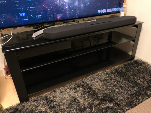 テレビ台　値下げ★ELECOM  美品  ガラス  黒