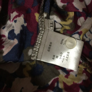 綿＆シルクの襟ぐり切りっぱなしチュニック五分袖ＬＬの画像