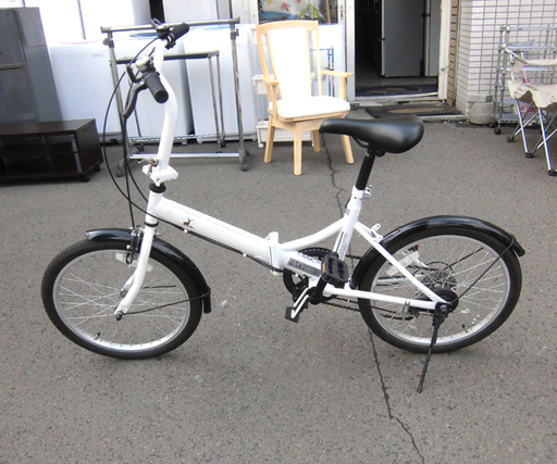 南12条店 折りたたみ自転車 20インチ 6段切替 ホワイト