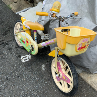 補助輪付き 子供用自転車 プーさん 難ありの画像
