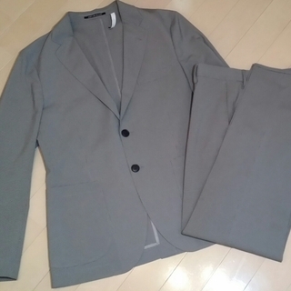 美品■グリーンレーベル■千鳥格子柄■ポリエステル■夏物メンズスーツ上下
