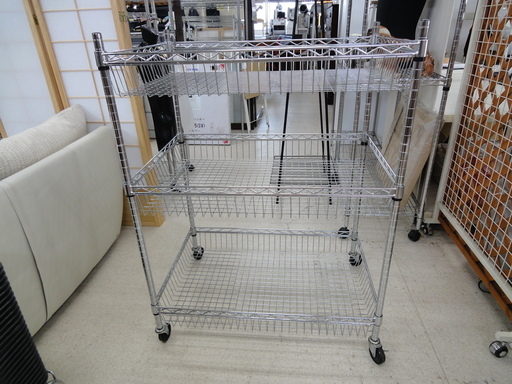 メタルラック 3段 キャスター付き 900×610×1215mm 【ユーズドユーズ名古屋天白店】