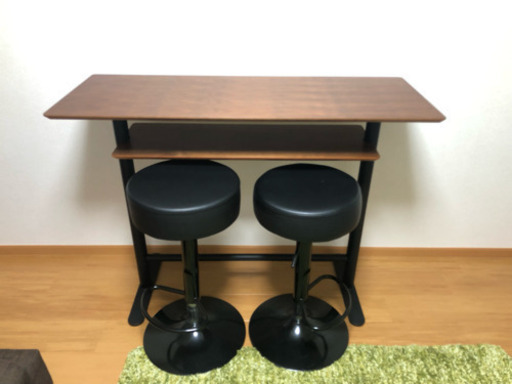 カウンターテーブル・チェア×2脚セット