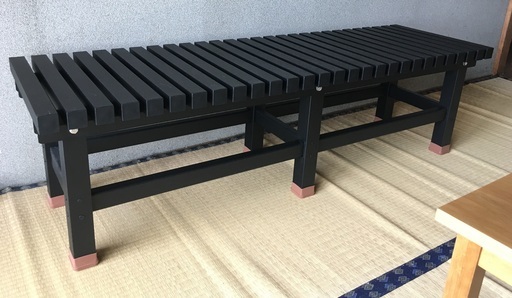 アルミ縁台(ベンチ) 150㎝：ALE-150BK