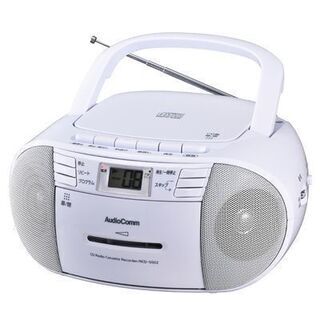 オーム電機 CDラジカセ ホワイト
