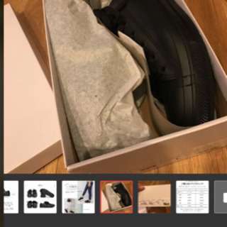 スニーカー ブラック レインシューズ 24cm 24.5cmの画像