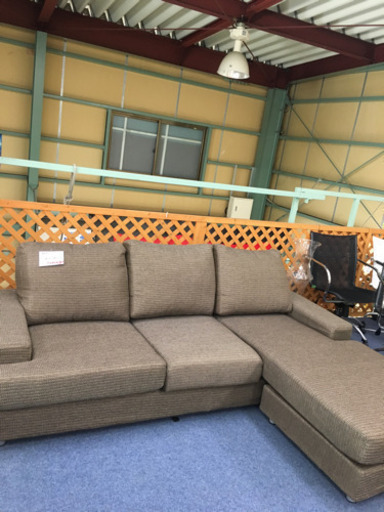 BG2192　 3人掛け　Ｌ字 カウチソファ 　布製ゆったりサイズ