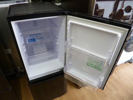 三菱 2ドア冷蔵庫 146L 2017年 MR-P15A-B形 100Lクラス 取扱説明書付き ブラック MITSUBISHI ☆ P