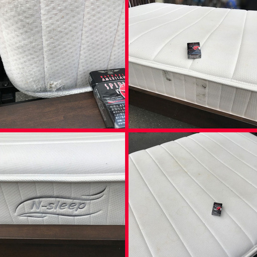 【札幌市内限定】ダブルベット　ニトリ ベッドフレーム　おまけマットレス付　149.5×260×29.5　　　　S