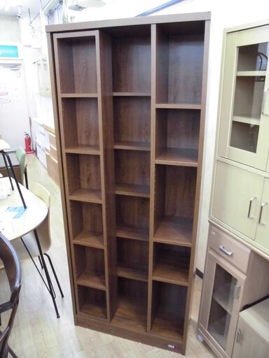 フナモコ moco スライド式本棚 大容量 ブラウン 幅74.5×高180　西岡店