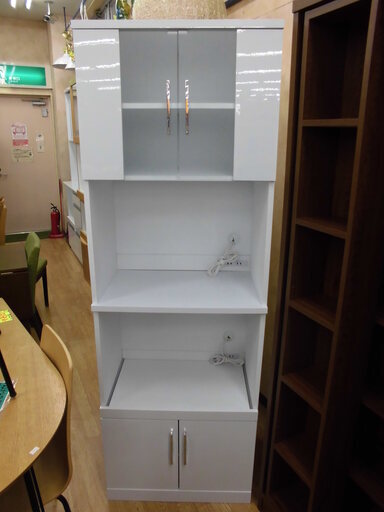 レンジボード スリムタイプ 人気の白エナメル♪ 幅60cm キッチンボード　西岡店