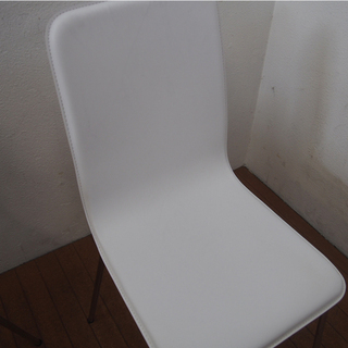 シンプルなダイニングチェア ホワイト 白 2脚 (GA71)の画像