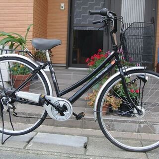 中古自転車　丸石27インチ6段変速オートライトLED　新品部品多...