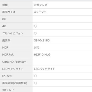 売り切れました 他のフリマで交渉中 パナソニック 43V型 4K 液晶テレビ ビエラ HDR対応 TH-43FX500