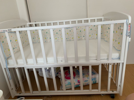 ベビーベッド 高さ調整可 ベッド 新生児 ベッドチャーミー ベビー寝具 &ベッドガード 赤ちゃん ベビーベッド 値引き交渉可☆サイドガード 転落防止 夏用 メッシュ 通気透湿 洗える