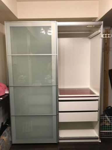 IKEA PAX システムクローゼット  セッケンフロストガラス