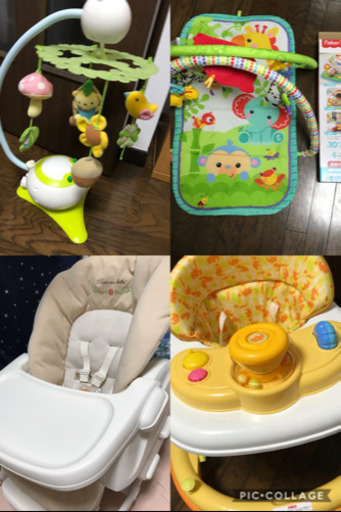 ベビーラック メリー 歩行器 プレイマット 大型ベビー用品4点セット