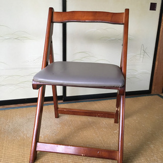【差し上げます】折りたたみ収納可 木製チェア 難あり