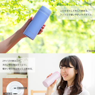 ステンレスマグボトル★たっぷり飲める480mlブルー★新品未使用の画像
