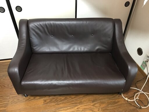 二人用ソファー　ブラウン