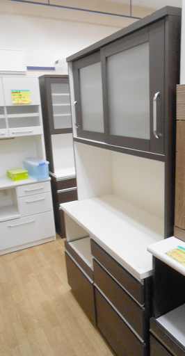 ニトリ レンジボード   幅120×奥行51×高さ201cm 食器棚 ダークブラウン NITORI ☆ PayPay(ペイペイ)決済可能 ☆ 札幌市 清田区 平岡